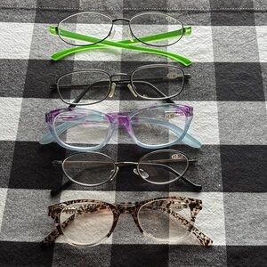 Reader glasses lot of 5 Various Frames +1.50 new